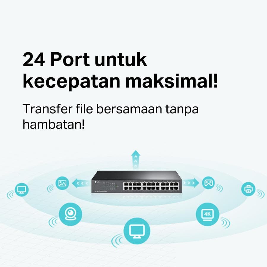 TP-LINK TL-SF1024D SWITCH 24 PORT UNMANAGED 10/100Mbps FAST ETHERNET AUTO MDI/MDIX