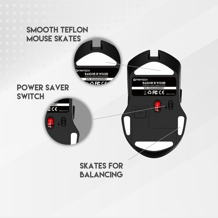 MOUSE FANTECH RAIGOR III WG12R WIRELESS RECHARGEABLE DUAL CONNECTION