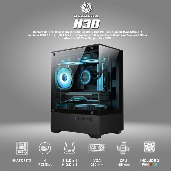 CASING BEZZERA N30 MIDDLE TOWER (INCLUDE FAN 3) - mATX