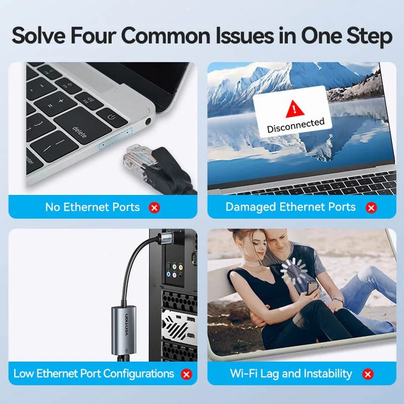 VENTION USB-A TO GIGABIT ETHERNET ADAPTER 0.15m (CEZHB)