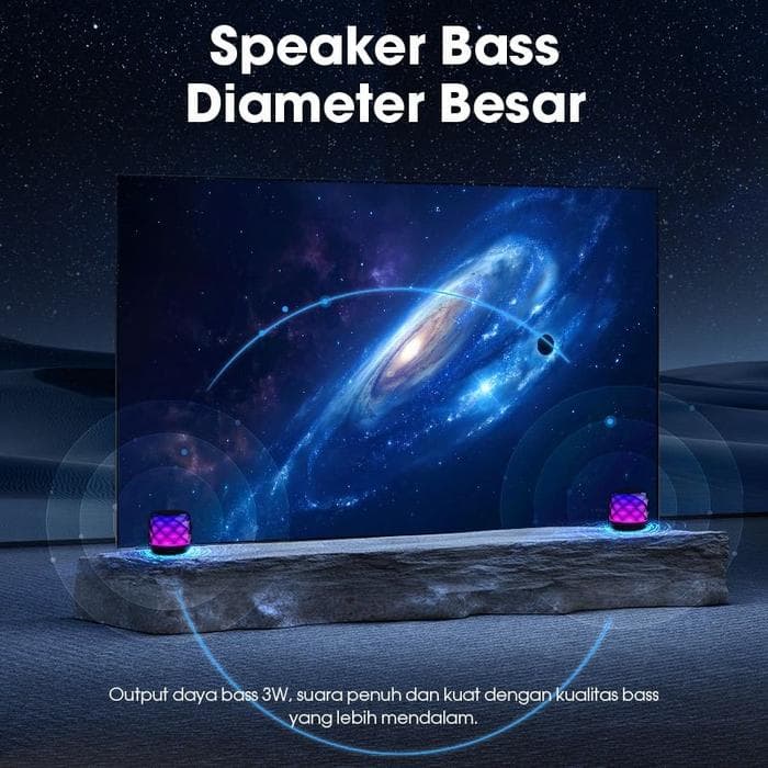 SPEAKER ACOME A22 SUPER BASS MINI SPEAKER BLUETOOTH 5.3 RGB LED CRYSTAL LIGHT