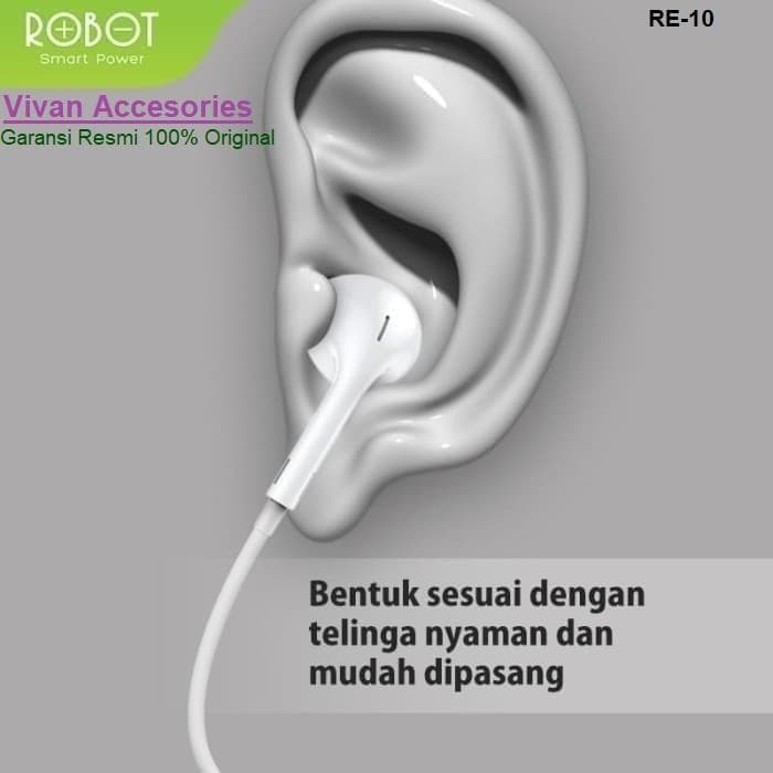 EARPHONE ROBOT RE10 KABEL WITH SEMI IN-EAR