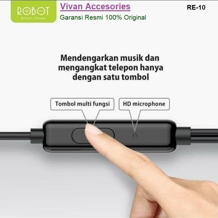 EARPHONE ROBOT RE10 KABEL WITH SEMI IN-EAR