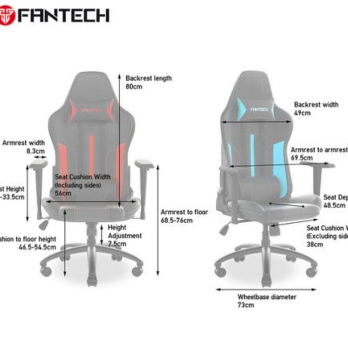 KURSI FANTECH KORSI GC-191 GAMING CHAIR ADJUSTABLE ARMREST