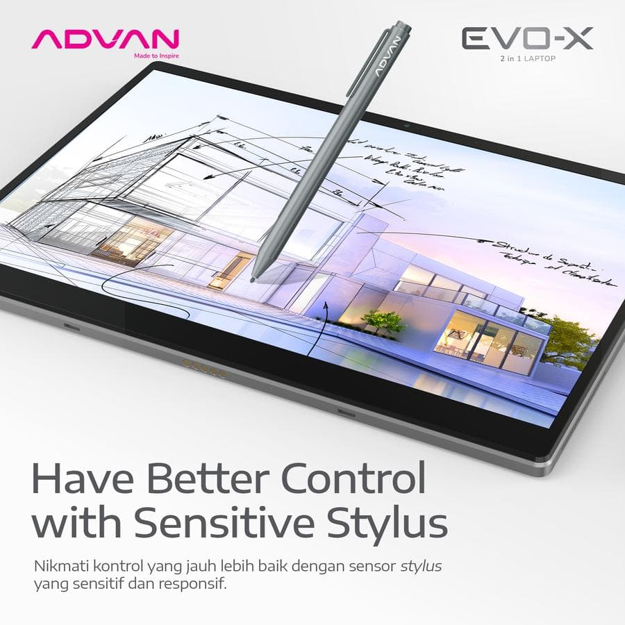 ADVAN EVO-X 16 2IN1 INTEL I3-1215U 12GB 512GB 16″ IPS 2.5K TOUCH WIN 11 HOME