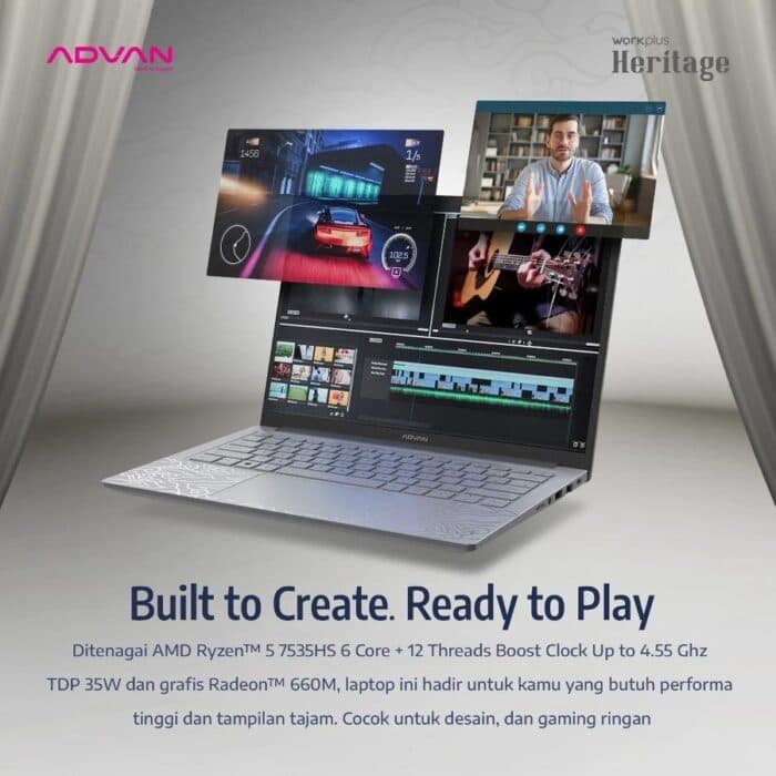 ADVAN WORKPLUS HERITAGE RYZEN 5-7535HS 8GB 512GB 14″ FHD WIN 11 HOME