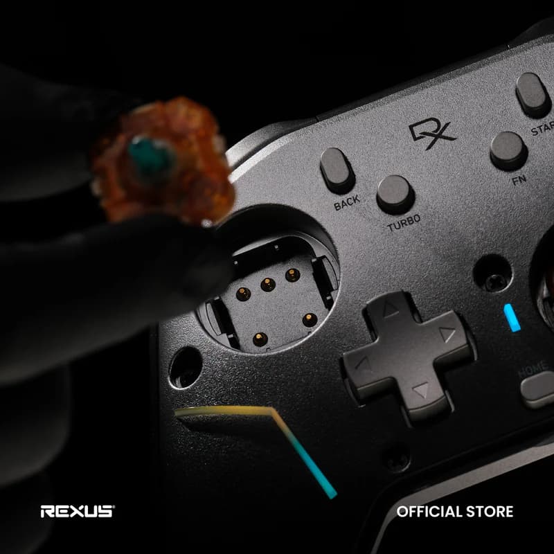 GAMEPAD REXUS DYRON DX-AX9 WIRELESS CONTROLLER WITH HOT SWAPPABLE TMR JOYSTICK & OPTICAL TRIGGER