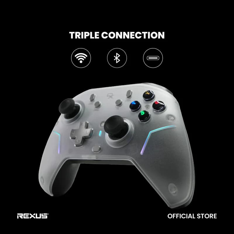 GAMEPAD REXUS DYRON DX-AX9 WIRELESS CONTROLLER WITH HOT SWAPPABLE TMR JOYSTICK & OPTICAL TRIGGER