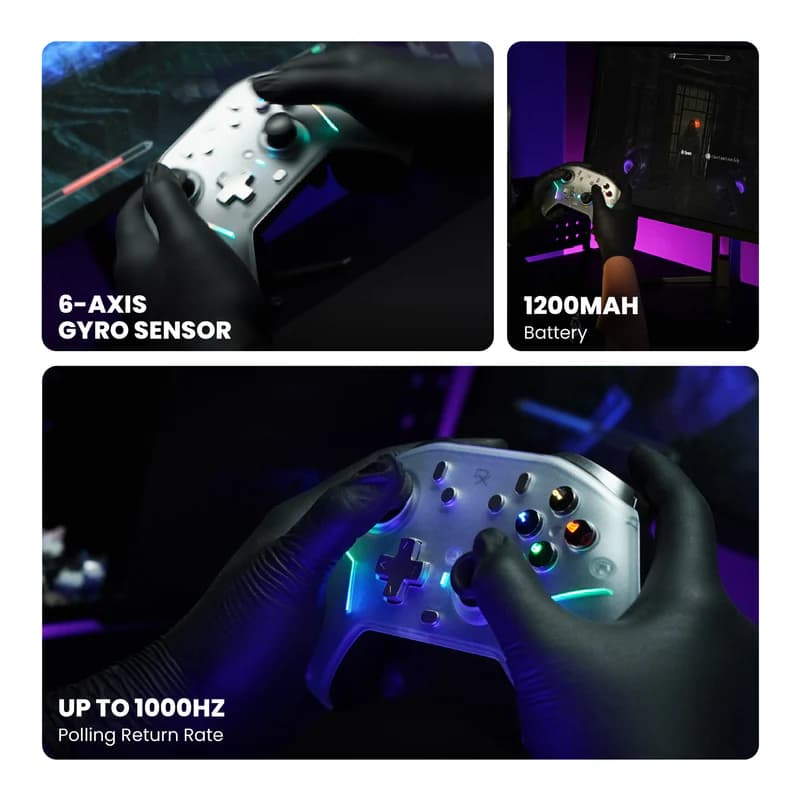 GAMEPAD REXUS DYRON DX-AX9 WIRELESS CONTROLLER WITH HOT SWAPPABLE TMR JOYSTICK & OPTICAL TRIGGER