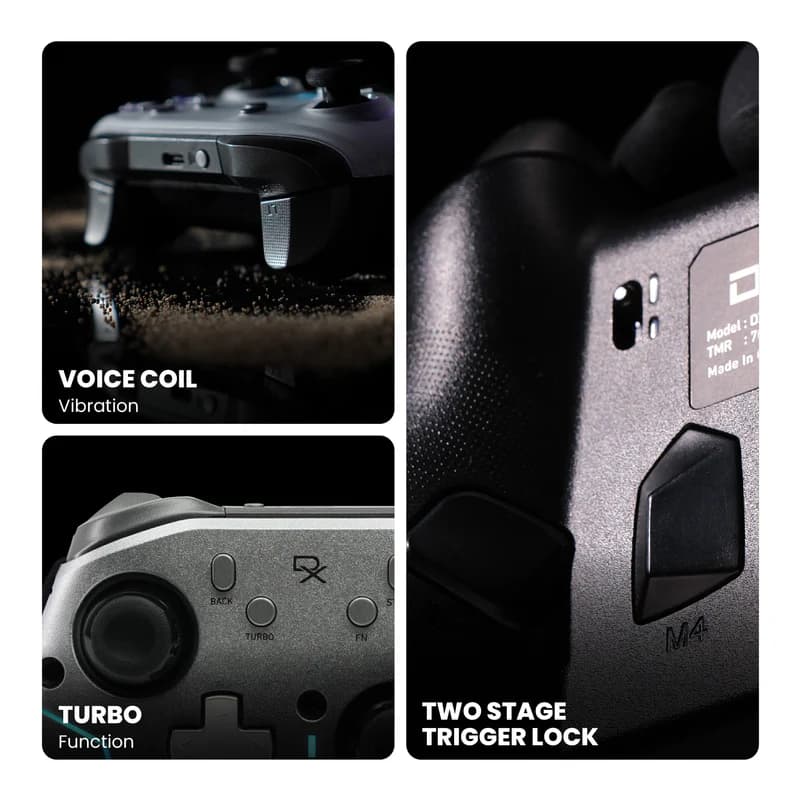 GAMEPAD REXUS DYRON DX-AX9 WIRELESS CONTROLLER WITH HOT SWAPPABLE TMR JOYSTICK & OPTICAL TRIGGER