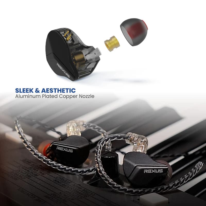 EARPHONE IEM REXUS EM100 IN EAR MONITOR 10mm WITH MIC