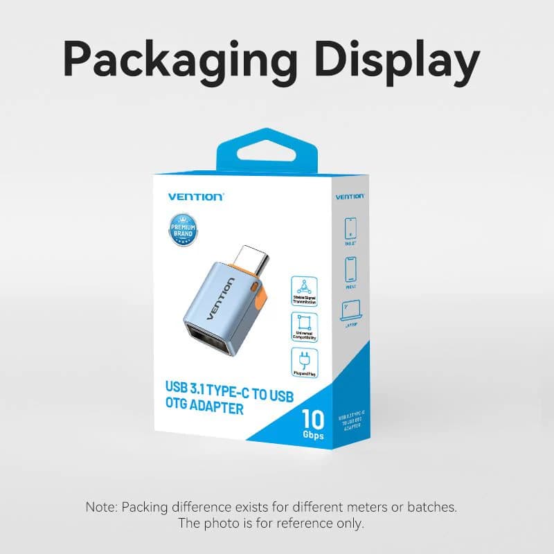 VENTION USB 3.1 TYPE-C MALE TO USB FEMALE OTG ADAPTER WITH LANYARD ALUMINUM ALLOY TYPE - (CUBH0)