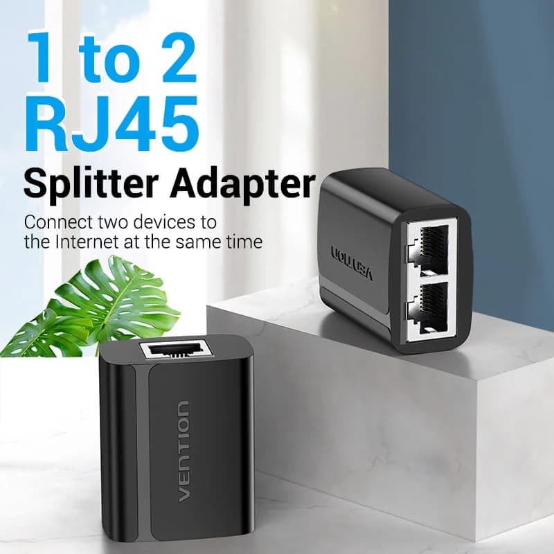 VENTION RJ45 SPLITTER ADAPTER BLACK PVC TYPE - IPTB0