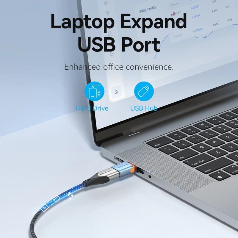 VENTION USB 3.1 TYPE-C MALE TO USB FEMALE OTG ADAPTER WITH LANYARD ALUMINUM ALLOY TYPE - (CUBH0)