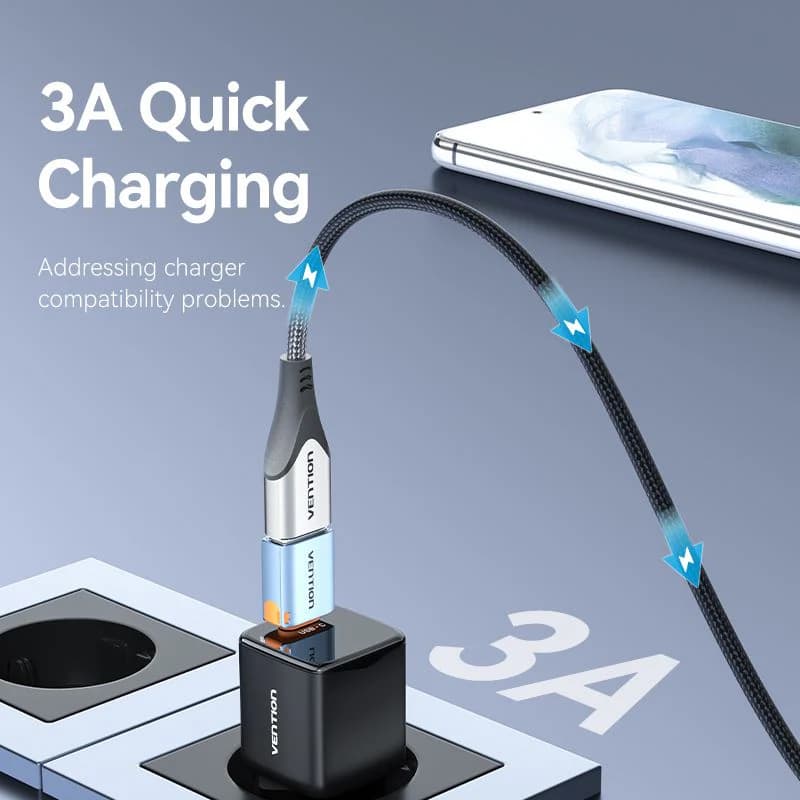 VENTION USB 3.1 TYPE-C MALE TO USB FEMALE OTG ADAPTER WITH LANYARD ALUMINUM ALLOY TYPE - (CUBH0)