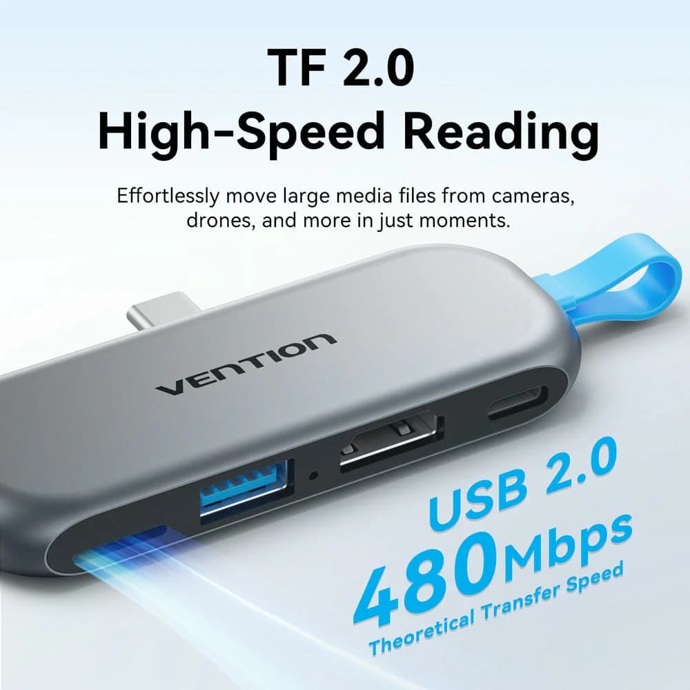 VENTION USB HUB 4-IN-1 USB-C CABLE-FREE DOCKING STATION WITH HDMI MICROSD USB-C USB-A (THYH0)