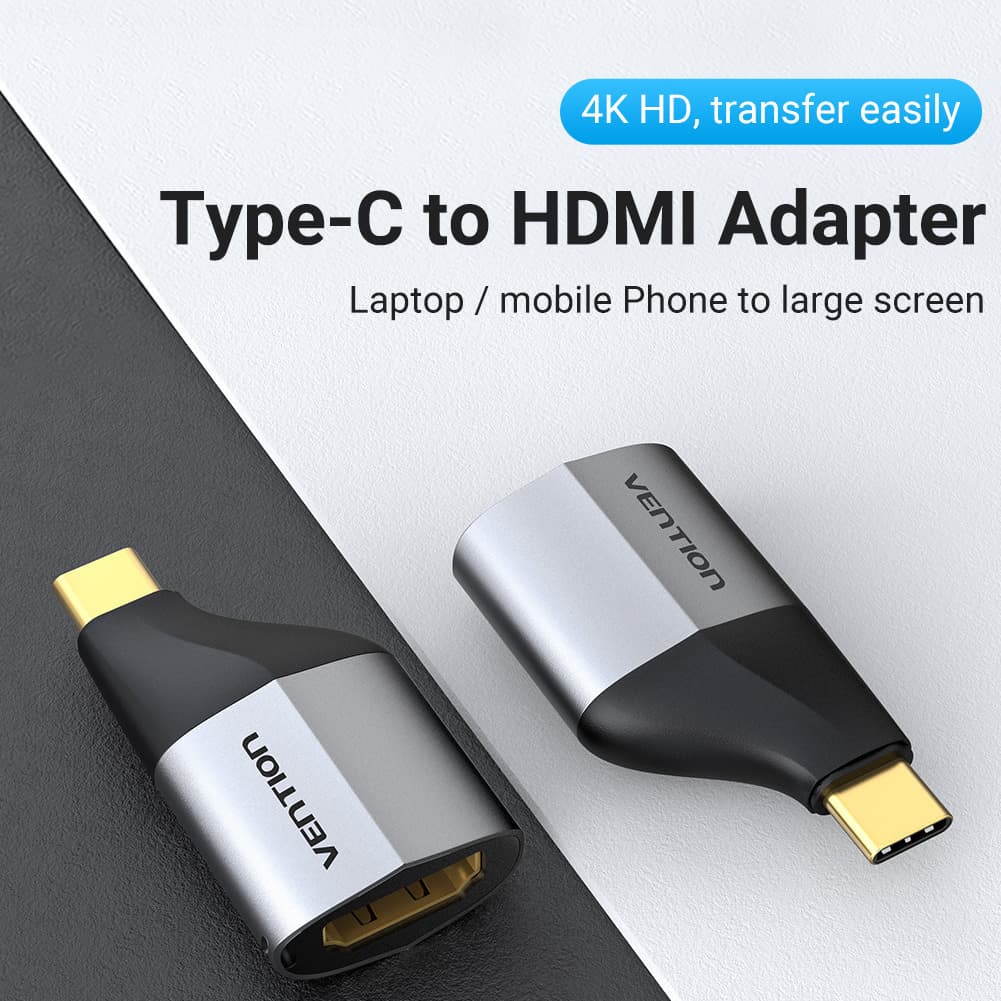 VENTION CONVERTER HDMI TO USB-C ADAPTER GRAY ALUMINUM ALLOY TYPE - (TCDH0)