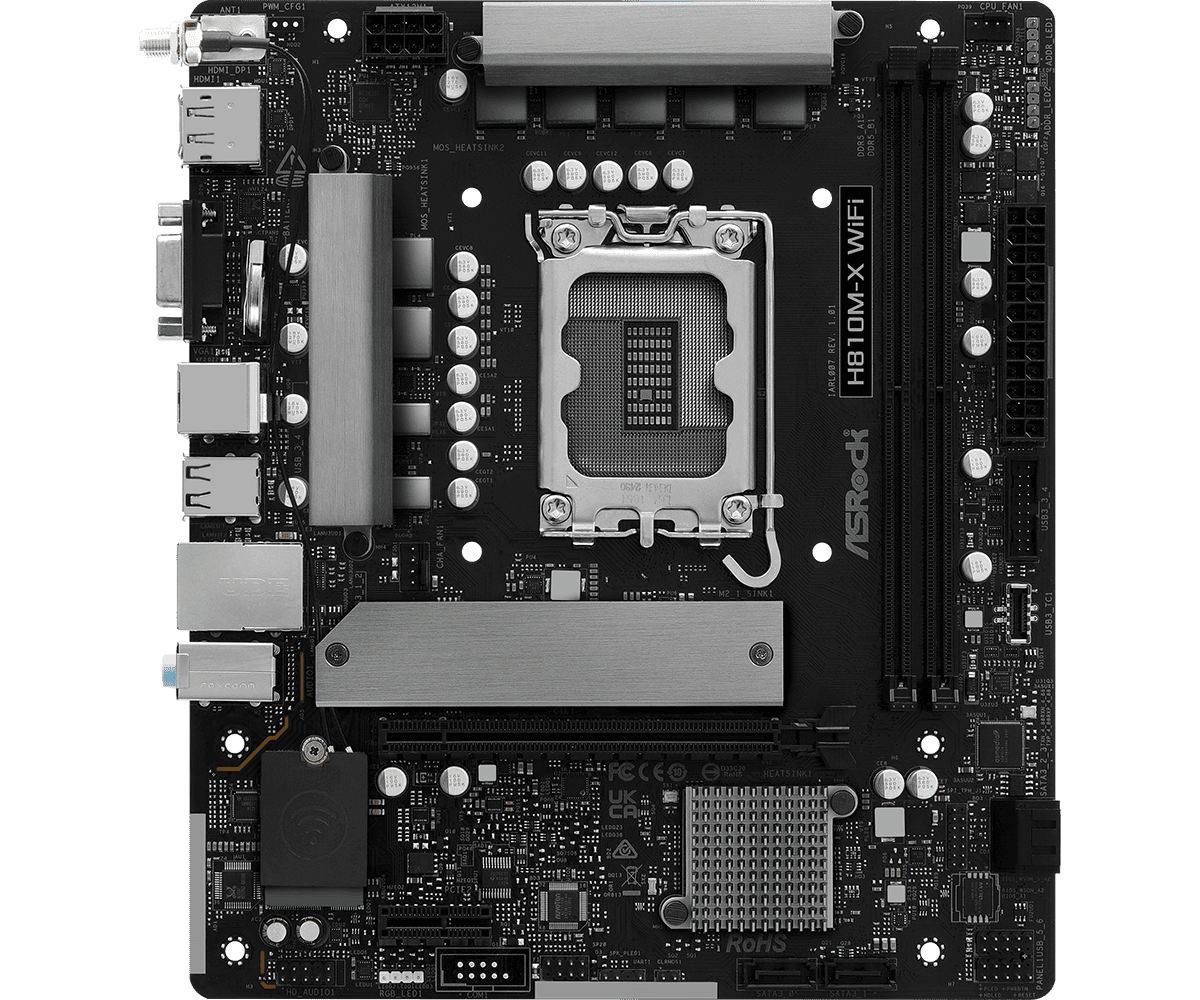 MOTHERBOARD ASROCK H810M-X WIFI LGA1851 DDR5 - mATX
