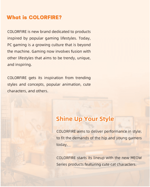1-SET PC GAMING COLORFUL COLORFIRE MEOW-G LIMITED EDITION - mATX