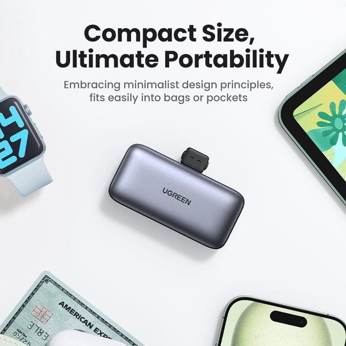 UGREEN POWERBANK PB USB-C 5000Mah 20W 22.5W BUILT IN CONNECTOR FAST CHARGING - (35338)