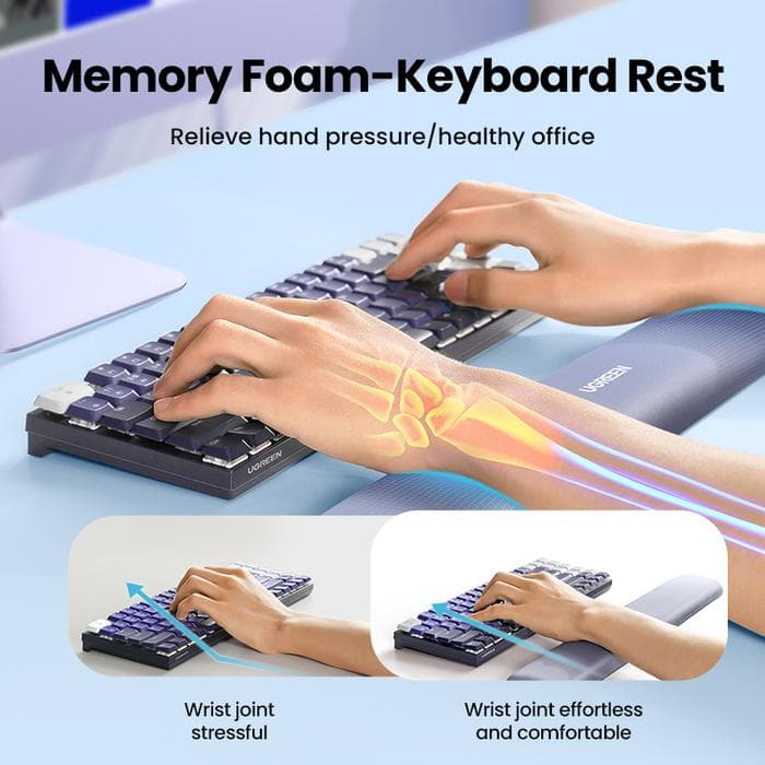 UGREEN KEYBOARD WRIST REST PAD ERGONOMIC SOFT MEMORY FOAM MOUSE PAD BANTALAN - (25247)