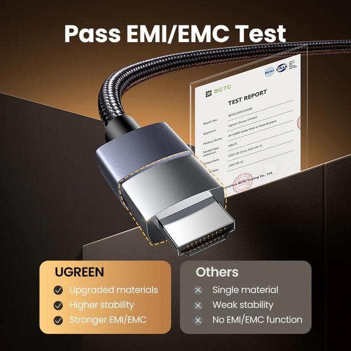 UGREEN HDMI CABLE 8K MALE TO MALE 10M BRAIDED - (25914)