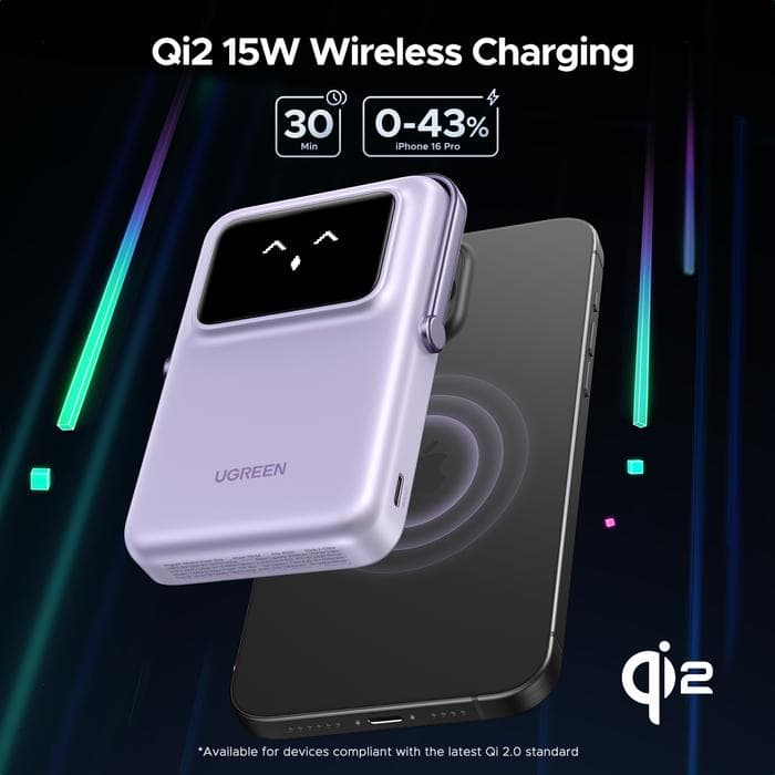 UGREEN Qi2 WIRELESS POWERBANK MAGNETIC MAGSAFE 10.000mAh 30W TYPE-C FAST CHARGING - (45329 - 45337)