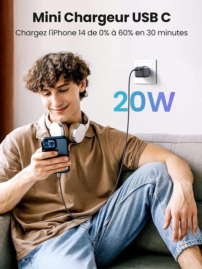 UGREEN WALL CHARGER USB-C NEXODE GAN 20W GRAY - 90664