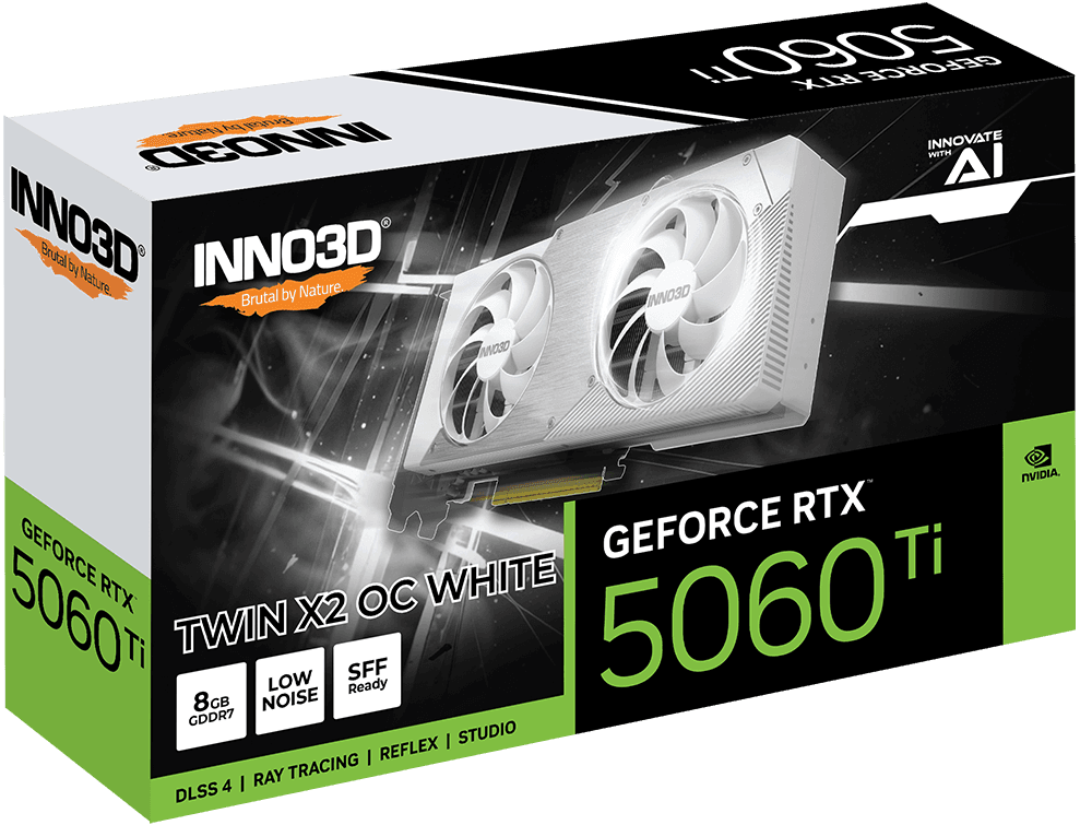 VGA CARD INNO3D RTX 5060 TI 8GB TWIN X2 OC WHITE GDDR7