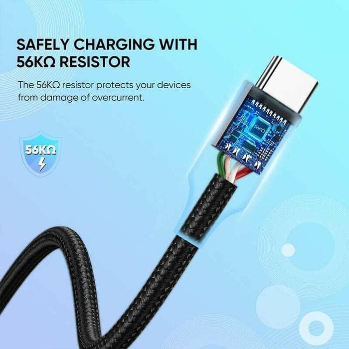 UGREEN CABLE USB-A 2.0 TYPE-C NICKLE PLATING NYLON 0.5M-2M - (60125 - 60126 - 60128)