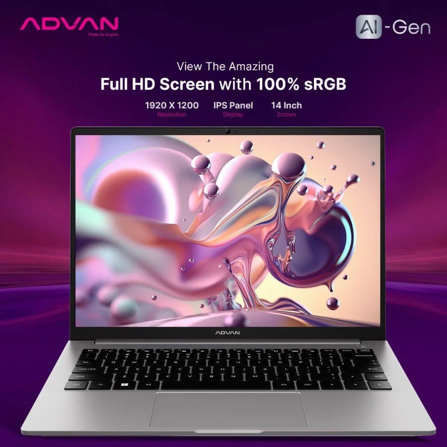 ADVAN AI GEN RYZEN 7-8845HS 16GB 512GB 14″ FHD IPS WIN 11 HOME