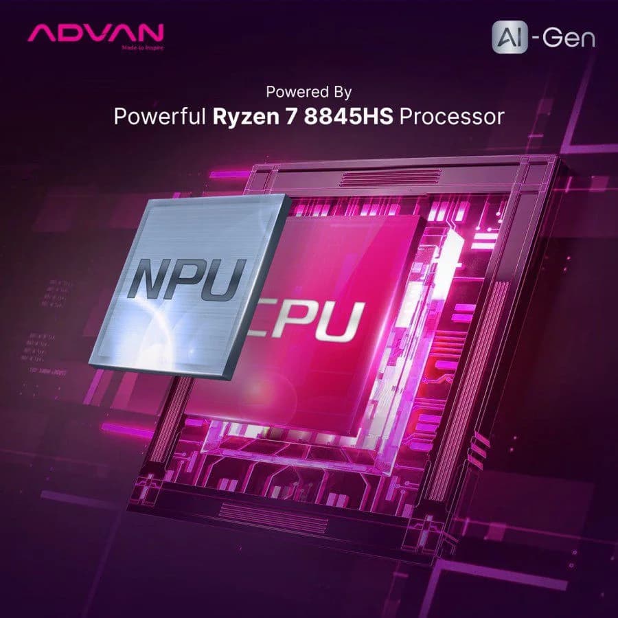 ADVAN AI GEN RYZEN 7-8845HS 16GB 512GB 14″ FHD IPS WIN 11 HOME