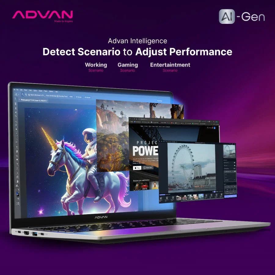 ADVAN AI GEN RYZEN 7-8845HS 16GB 512GB 14″ FHD IPS WIN 11 HOME