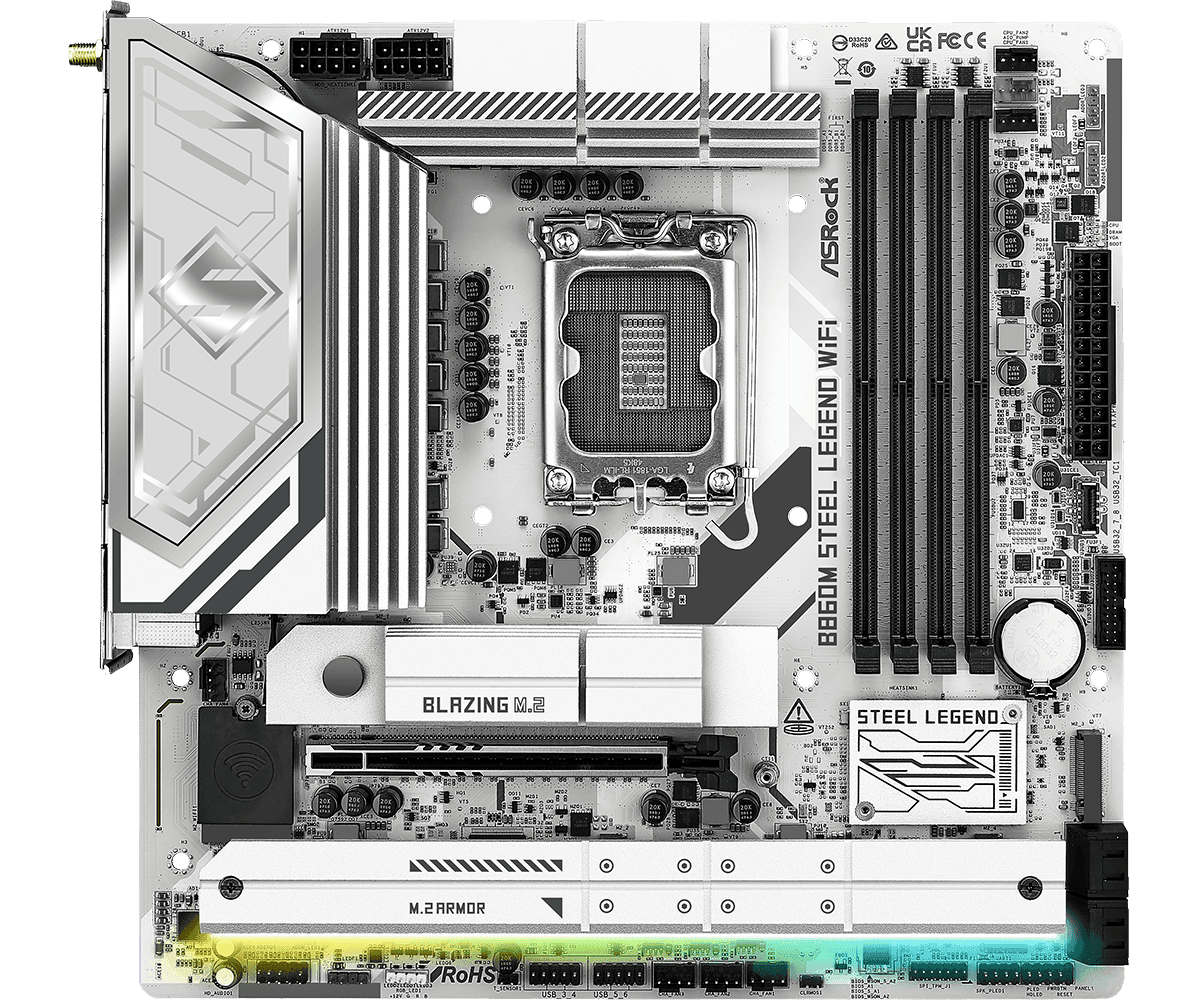 MOTHERBOARD ASROCK B860M STEEL LEGEND WIFI LGA1851 DDR5 - mATX