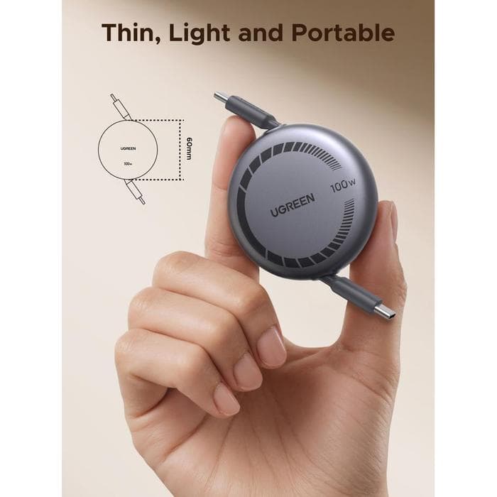 UGREEN NEXODE USB-C TO USB-C PD FAST CHARGING RETRACABLE 100W 1M - (65905)