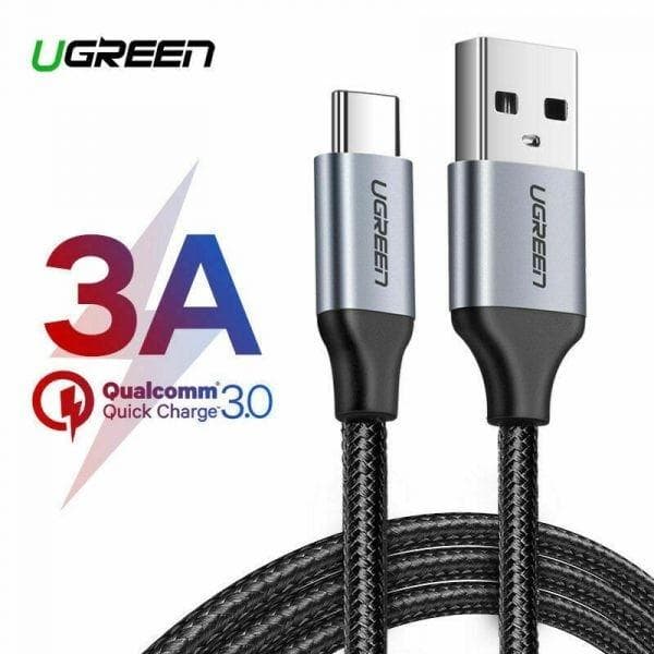UGREEN CABLE USB-A 2.0 TYPE-C NICKLE PLATING NYLON 0.5M-2M - (60125 - 60126 - 60128)