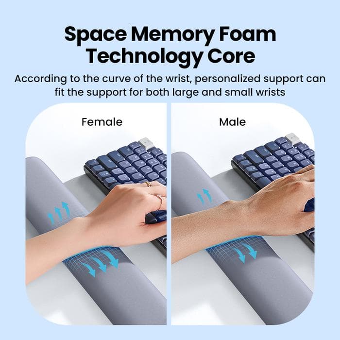 UGREEN KEYBOARD WRIST REST PAD ERGONOMIC SOFT MEMORY FOAM MOUSE PAD BANTALAN - (25247)