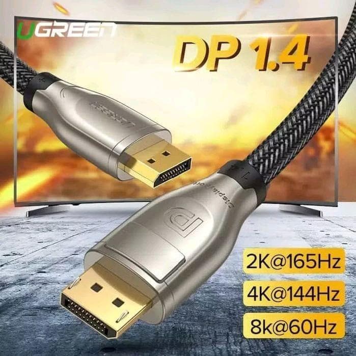 UGREEN CABLE DP TO DP MALE 60HZ DISPLAYPORT 1.4 RESOLUTION 4K - (60843)