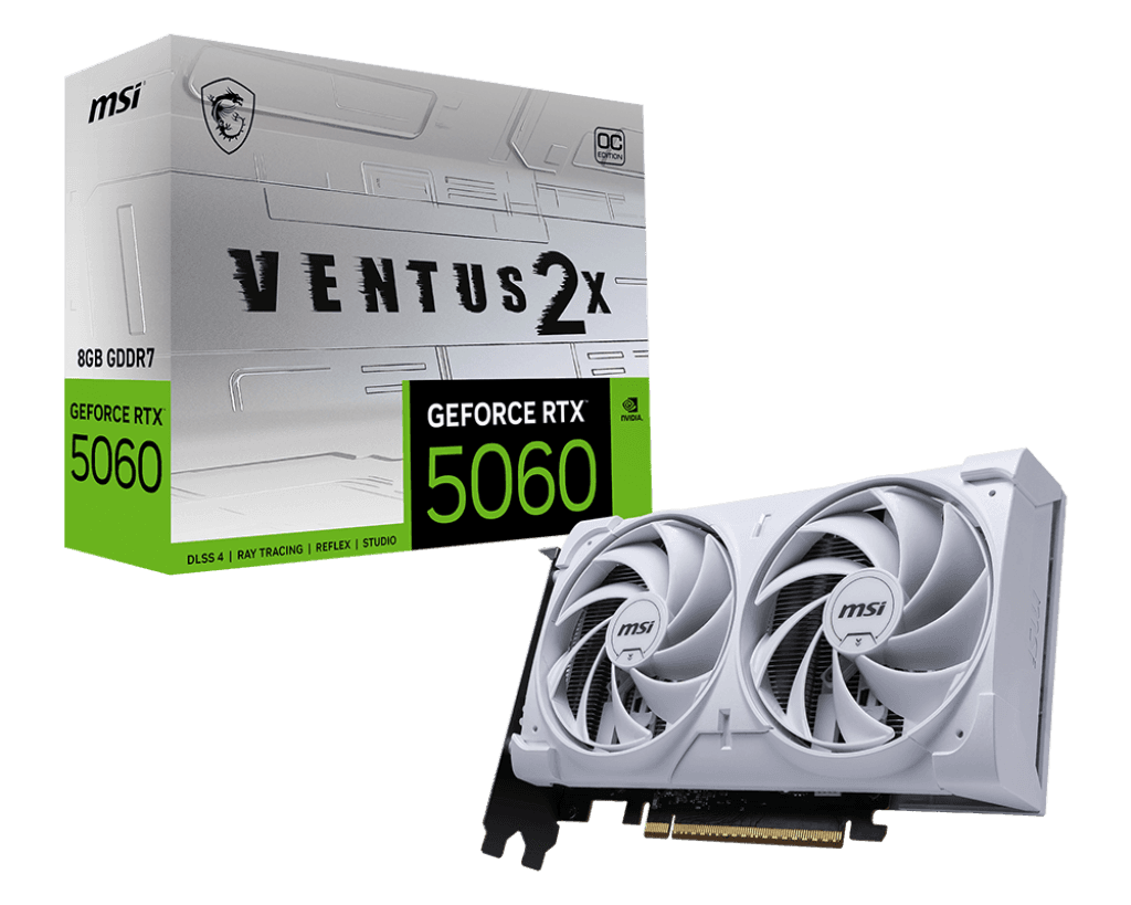 VGA CARD MSI RTX 5060 8GB VENTUS 2X OC WHITE GDDR7