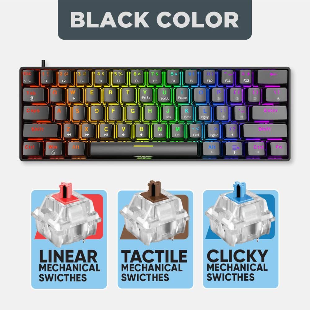 KEYBOARD ARMAGGEDDON MKA-1C NEX MECHANICAL SWITCH KEYBOARD 61% LAYOUT