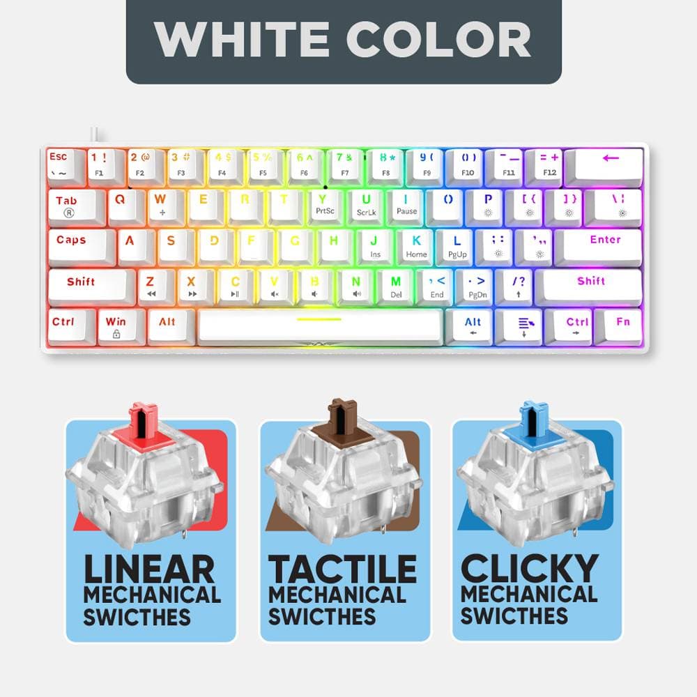 KEYBOARD ARMAGGEDDON MKA-1C NEX MECHANICAL SWITCH KEYBOARD 61% LAYOUT