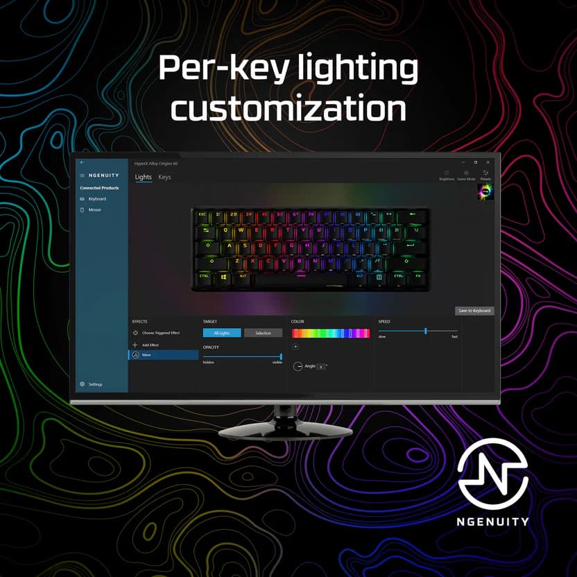 KEYBOARD HYPERX ALLOY ORIGINS 60 RGB MECHANICAL KEYBOARD