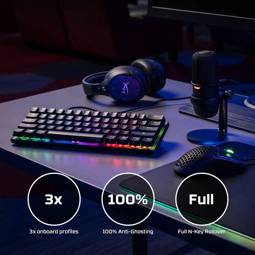 KEYBOARD HYPERX ALLOY ORIGINS 60 RGB MECHANICAL KEYBOARD