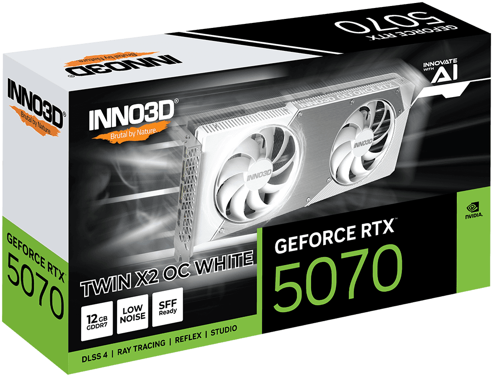 VGA CARD INNO3D RTX 5070 12GB TWIN X2 OC WHITE GDDR7