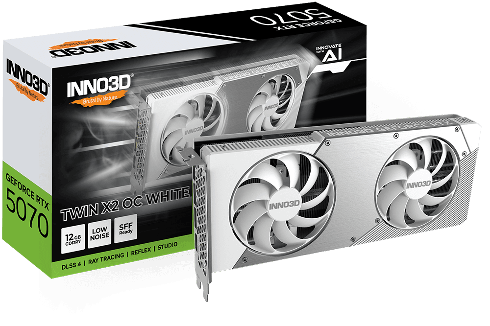 VGA CARD INNO3D RTX 5070 12GB TWIN X2 OC WHITE GDDR7