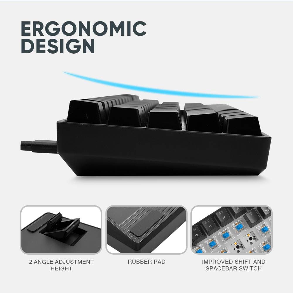 KEYBOARD ARMAGGEDDON MKA-1C NEX MECHANICAL SWITCH KEYBOARD 61% LAYOUT