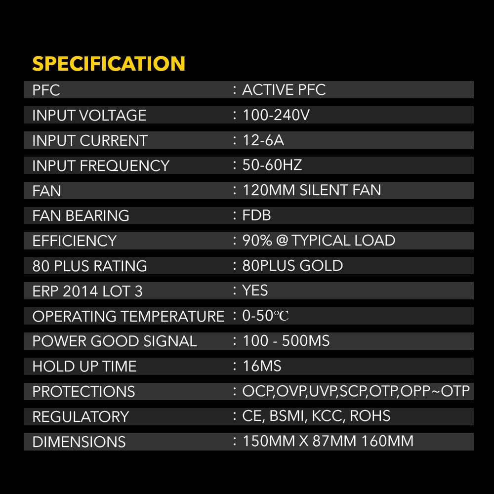 POWER SUPPLY ARMAGGEDDON VOLTRON 600W 80+ GOLD - NON MODULAR