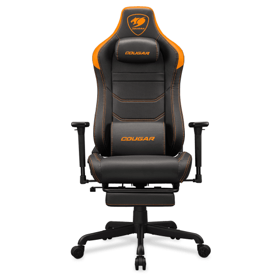 KURSI GAMING COUGAR ARMOR EVO S SERIES ADJUSTABLE HAND REST WITH FOOTREST SUPPORT — ORANGE