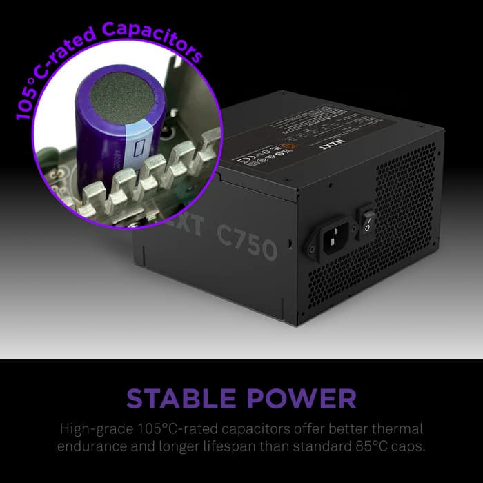 POWER SUPPLY NZXT C750 750W 80+ BRONZE - NON MODULAR