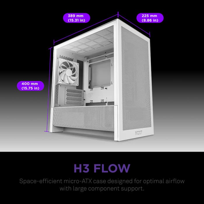 CASING NZXT H3 FLOW MID TOWER - mATX